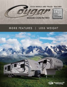 2012 Keystone RV Cougar High Country Brochure page 1