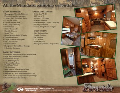 2012 Keystone RV Fireside Brochure page 2