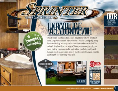 2012 Keystone RV Sprinter Copper Canyon Edition Brochure page 3