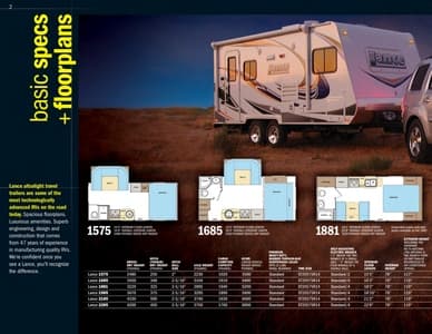 2012 Lance Travel Trailers Brochure page 2