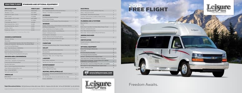 2012 Leisure Travel Vans Free Flight Brochure page 1