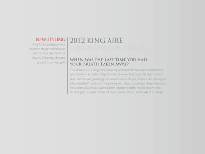2012 Newmar King Aire Brochure page 3