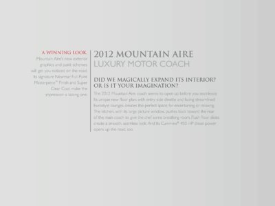 2012 Newmar Mountain Aire Brochure page 3