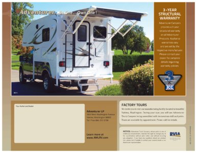 2013 ALP Adventurer Truck Campers Brochure page 12