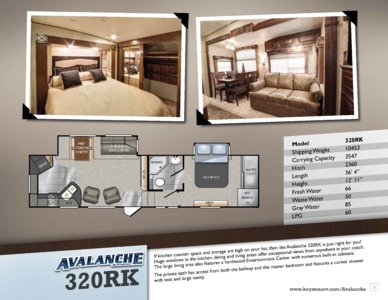 2013 Keystone RV Avalanche Brochure page 3