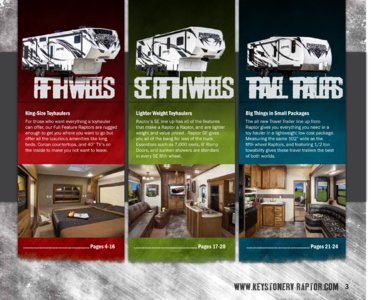 2013 Keystone RV Raptor Brochure page 3