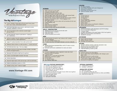 2013 Keystone RV Vantage Brochure page 2