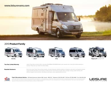 2013 Leisure Travel Vans Unity Brochure page 5