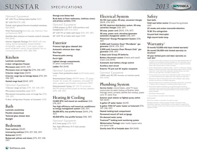 2013 Winnebago Sunstar Brochure page 26