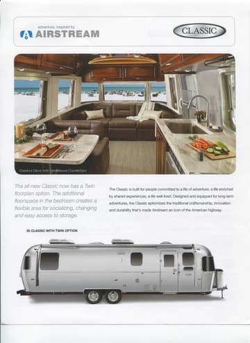 2014 Airstream Classic Travel Trailer Brochure