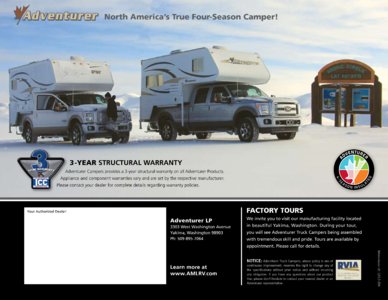 2014 ALP Adventurer Truck Campers Brochure page 12