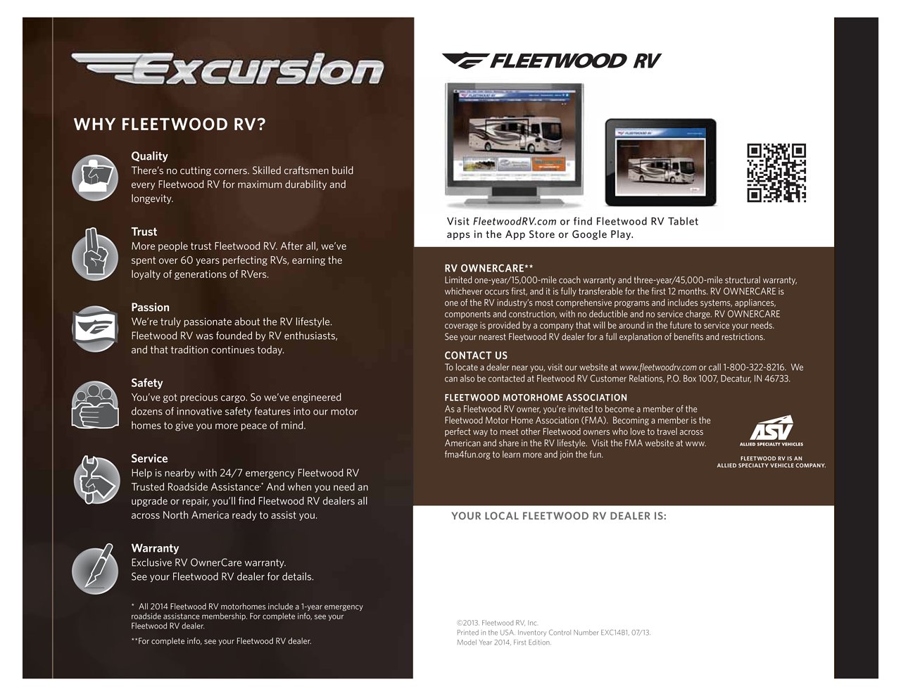 2014 fleetwood excursion 33d brochure