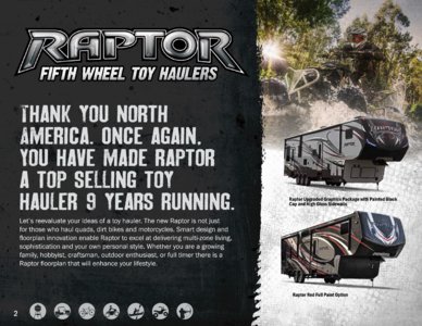 2014 Keystone RV Raptor Brochure page 2