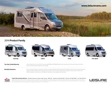 2014 Leisure Travel Vans Unity Brochure page 5