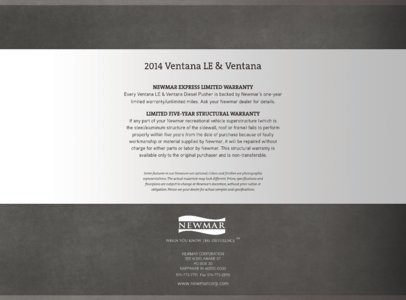 2014 Newmar Ventana LE Brochure page 32