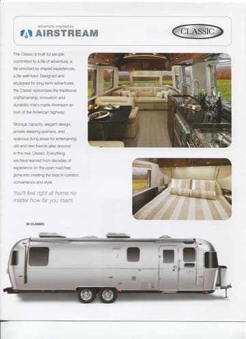 2015 Airstream Classic Travel Trailer Brochure