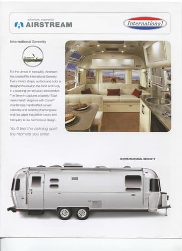 2015 Airstream International Serenity Travel Trailer Brochure