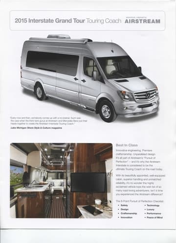 2015 Airstream Interstate Grand Tour Touring Coach Brochure