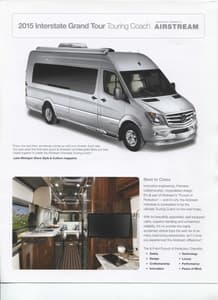 2015 Airstream Interstate Grand Tour Touring Coach Brochure page 1