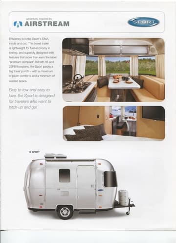 2015 Airstream Sport Travel Trailer Brochure