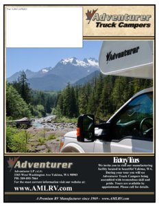 2015 ALP Adventurer Truck Campers Brochure page 12