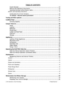 2015 ALP Truck Campers Owner's Manual page 3