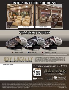 2015 Keystone RV Alpine Brochure page 20