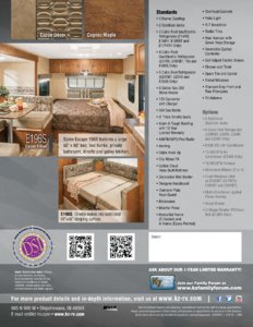 2015 KZ RV Spree Escape Brochure page 4