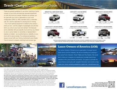 2015 Lance Truck Campers Brochure page 12