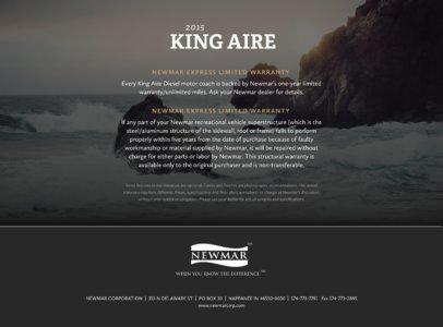 2015 Newmar King Aire Brochure page 28