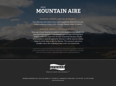 2015 Newmar Mountain Aire Brochure page 28