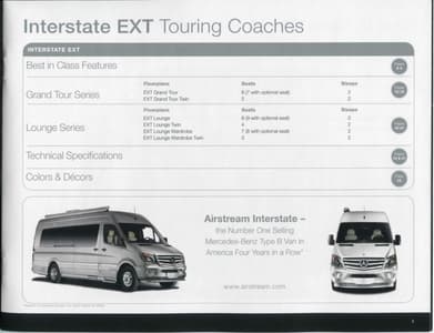 2016 Airstream Interstate EXT Touring Coaches Brochure page 4