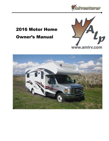 2016 ALP Adventurer Motor Home Owner's Manual