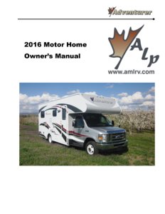 2016 ALP Adventurer Motor Home Owner's Manual page 1