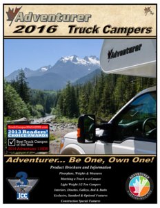 2016 ALP Adventurer Truck Campers Brochure page 1