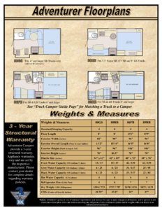 2016 ALP Adventurer Truck Campers Brochure page 2