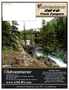 2016 ALP Adventurer Truck Campers Brochure page 12