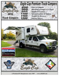 2016 ALP Eagle Cap Truck Campers Brochure page 1