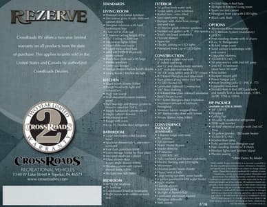 2016 Crossroads RV Rezerve Brochure page 8