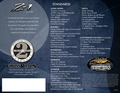 2016 Crossroads RV Z-1 Lite Brochure page 4