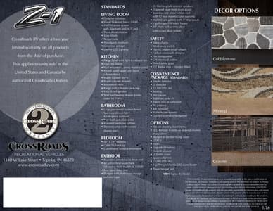 2016 Crossroads RV Z-1 Brochure page 4