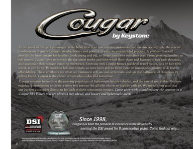 2016 Keystone RV Cougar Half Ton Brochure page 2