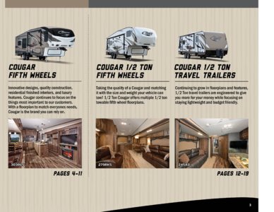 2016 Keystone RV Cougar Half Ton Brochure page 3