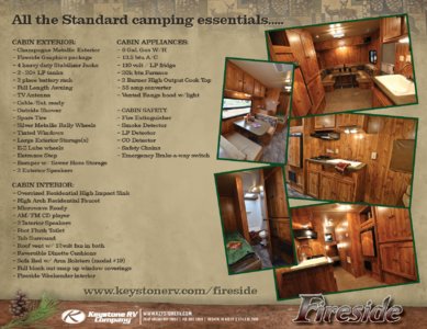 2016 Keystone RV Fireside Brochure page 2