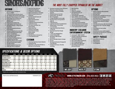 2016 Keystone RV Raptor Brochure page 16