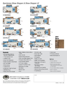 2016 KZ RV Sportsmen Show Stopper Brochure page 2