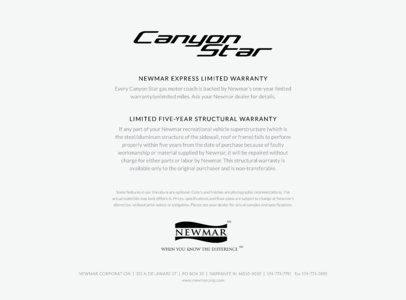 2016 Newmar Canyon Star Brochure page 28