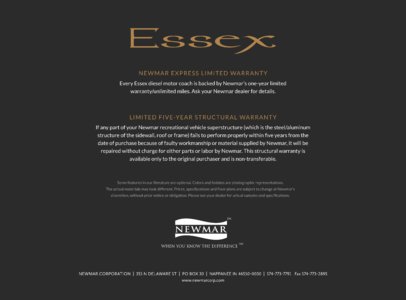 2016 Newmar Essex Brochure page 28