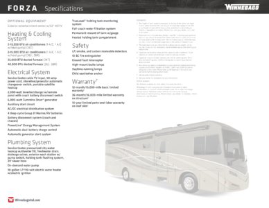 2016 Winnebago Forza Brochure page 22