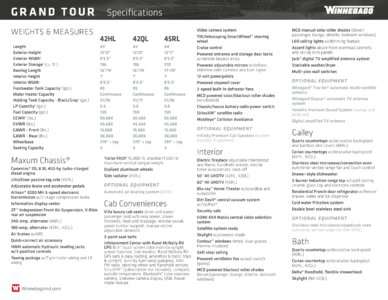 2016 Winnebago Grand Tour Brochure page 22